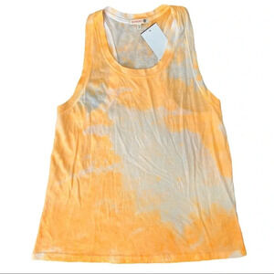 Sundry Orange Tie Dye Racerback Tank Top XS